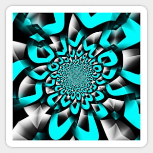 Abstract flower in turquoise Sticker